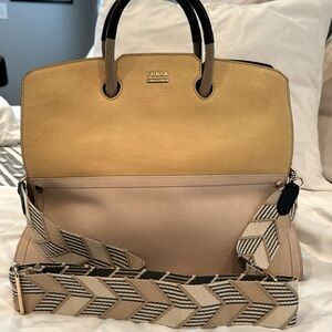 FURLA large tote, two gorgeous tone color, top handle or Crossbody 15x12x6”